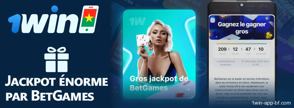 Jackpot énorme par BetGames dans l'application mobile 1Win