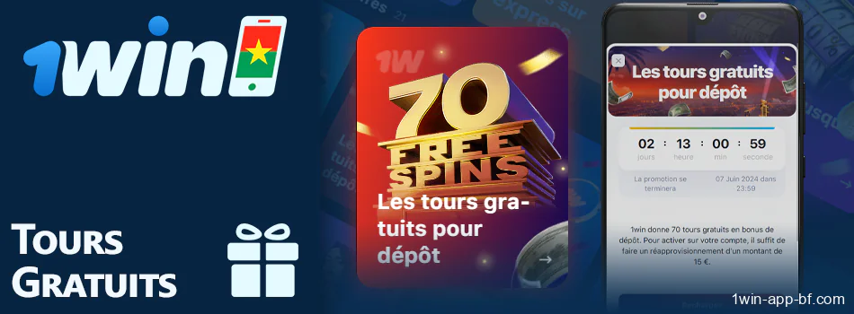 Obtenez des tours gratuits pour le casino mobile 1Win