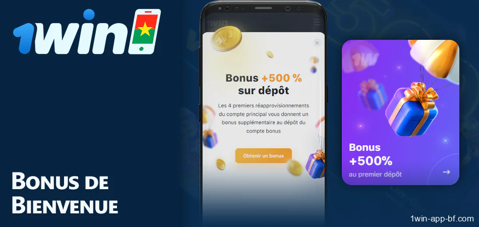 1win un bonus de bienvenue en s'inscrivant dans l'application mobile