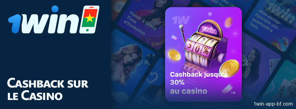 Cashback sur le casino dans l'application 1Win