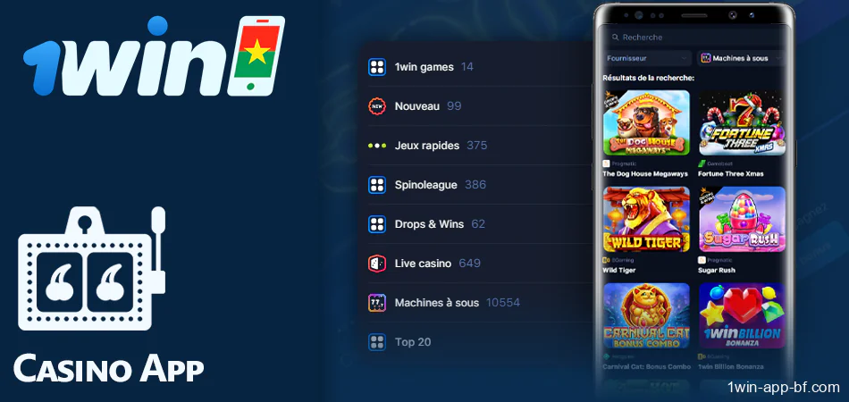 Jouer à des jeux de casino en ligne sur l'application 1Win