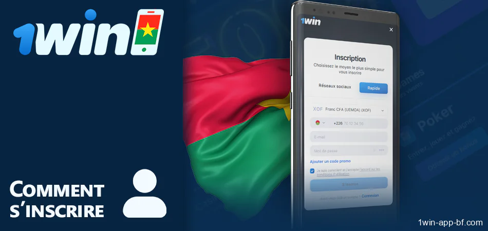 Instructions pour s'inscrire à l'application mobile 1Win au Burkina Faso